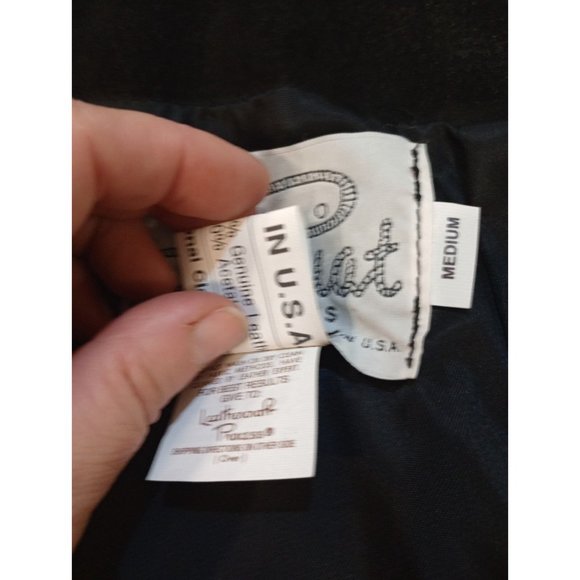 VTG Lariat Leather Skirt Womens Sz M Black Suede Leather Fringe Western USA MADE - Picture 4 of 6